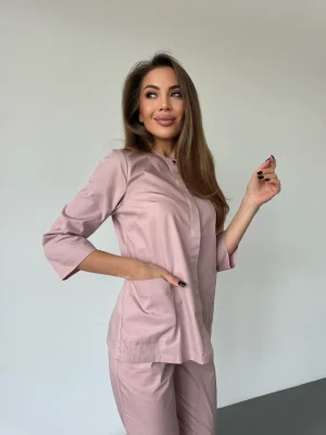 Медицинская рубашка Elegant (Пыльная роза) - фото 1